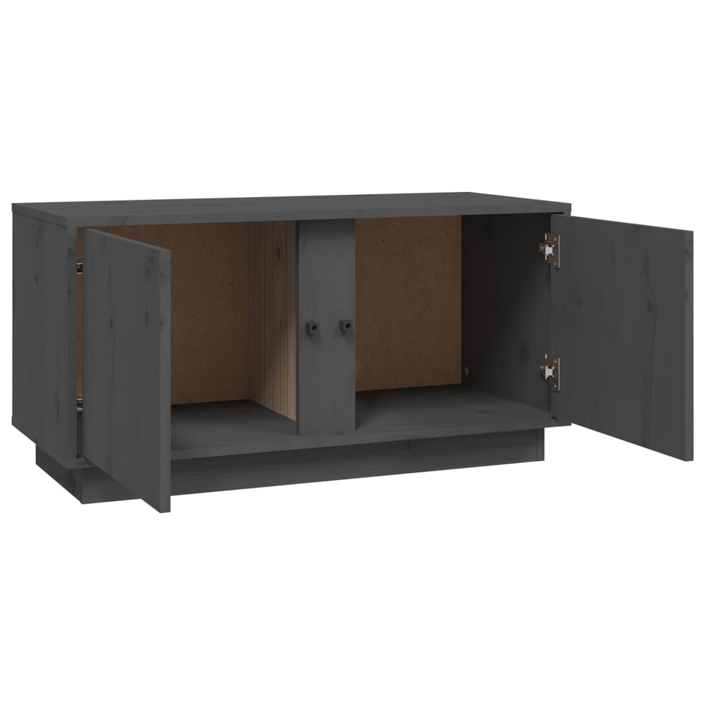 vidaXL Szafka pod telewizor, szara, 80x35x40,5 cm, lite drewno sosnowe