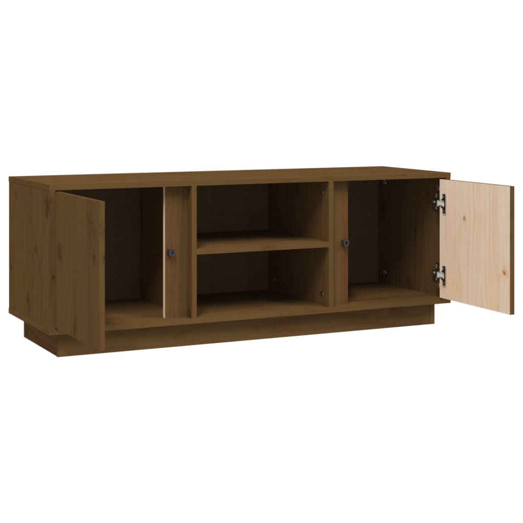 vidaXL Szafka pod TV, miodowy brąz, 110x35x40,5cm, lite drewno sosnowe