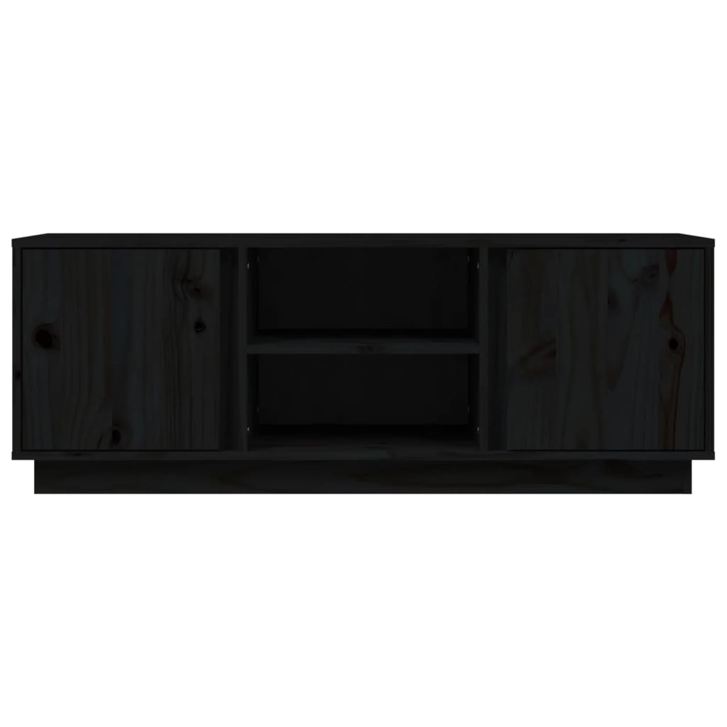 vidaXL Szafka pod TV, czarna, 110x35x40,5 cm, lite drewno sosnowe