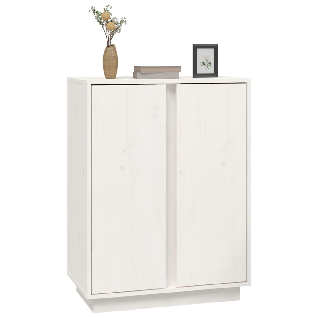 vidaXL Szafka, biała, 60x35x80 cm, lite drewno sosnowe
