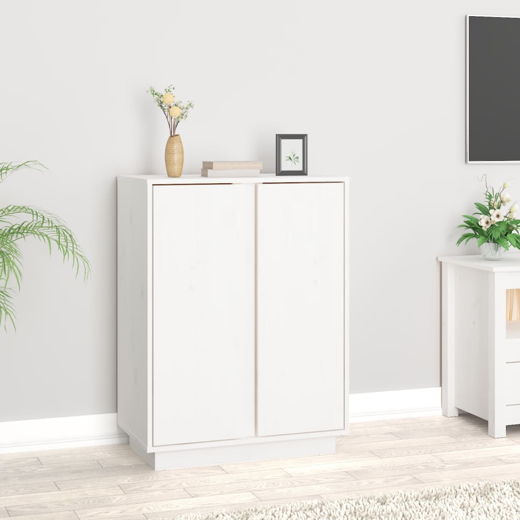 vidaXL Szafka, biała, 60x35x80 cm, lite drewno sosnowe