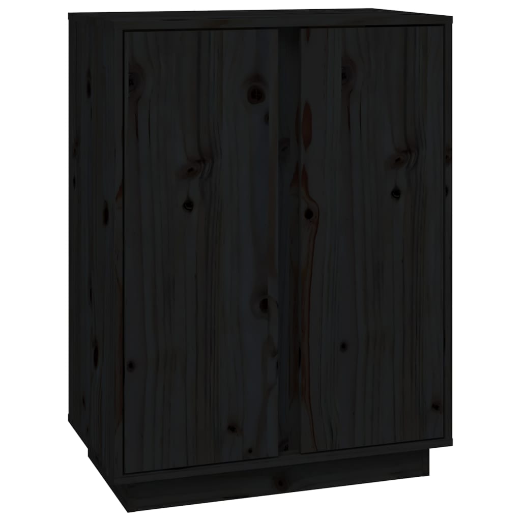 vidaXL Szafka, czarna, 60x35x80 cm, lite drewno sosnowe