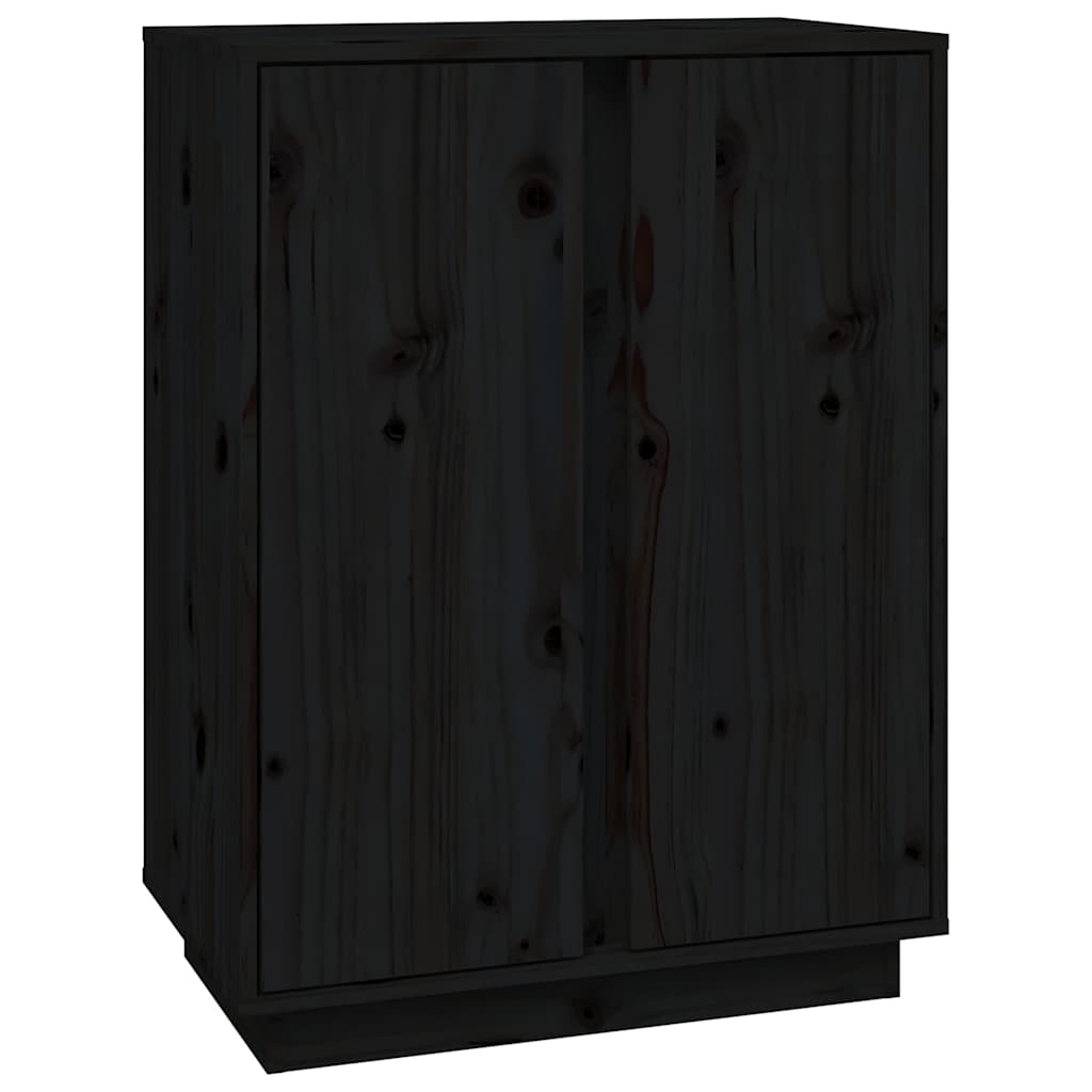 vidaXL Szafka, czarna, 60x35x80 cm, lite drewno sosnowe