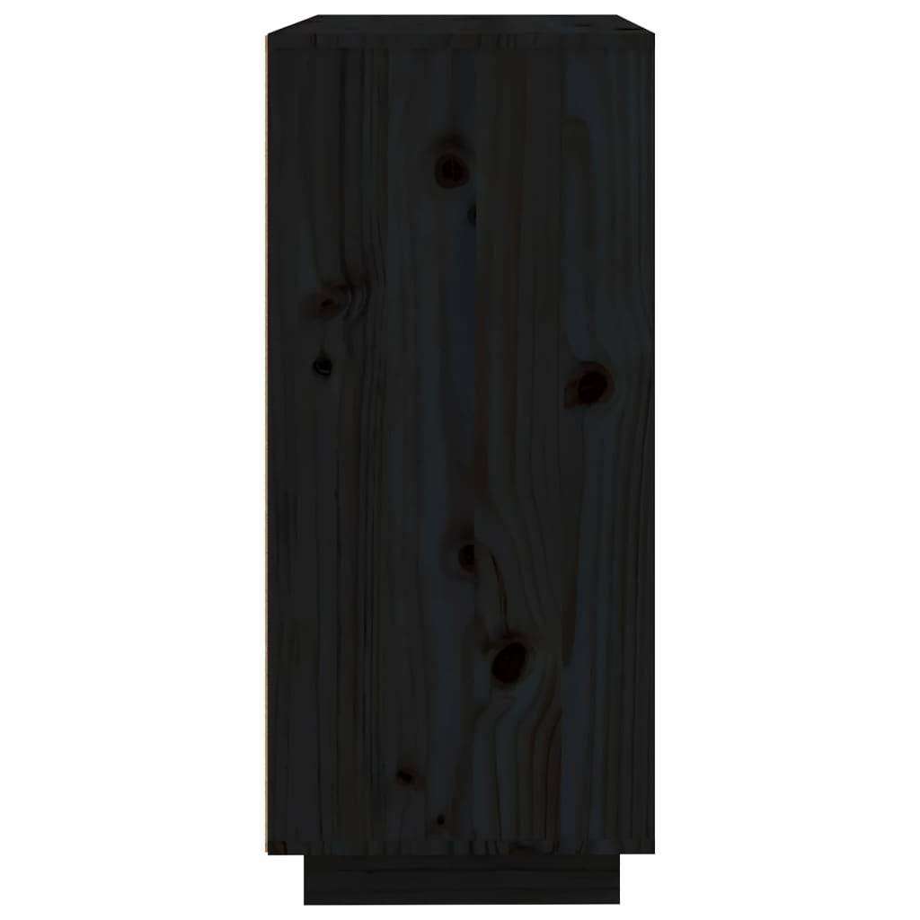 vidaXL Szafka, czarna, 60x35x80 cm, lite drewno sosnowe