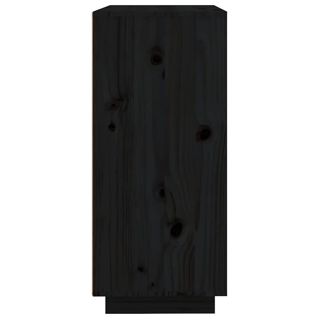 vidaXL Szafka, czarna, 60x35x80 cm, lite drewno sosnowe