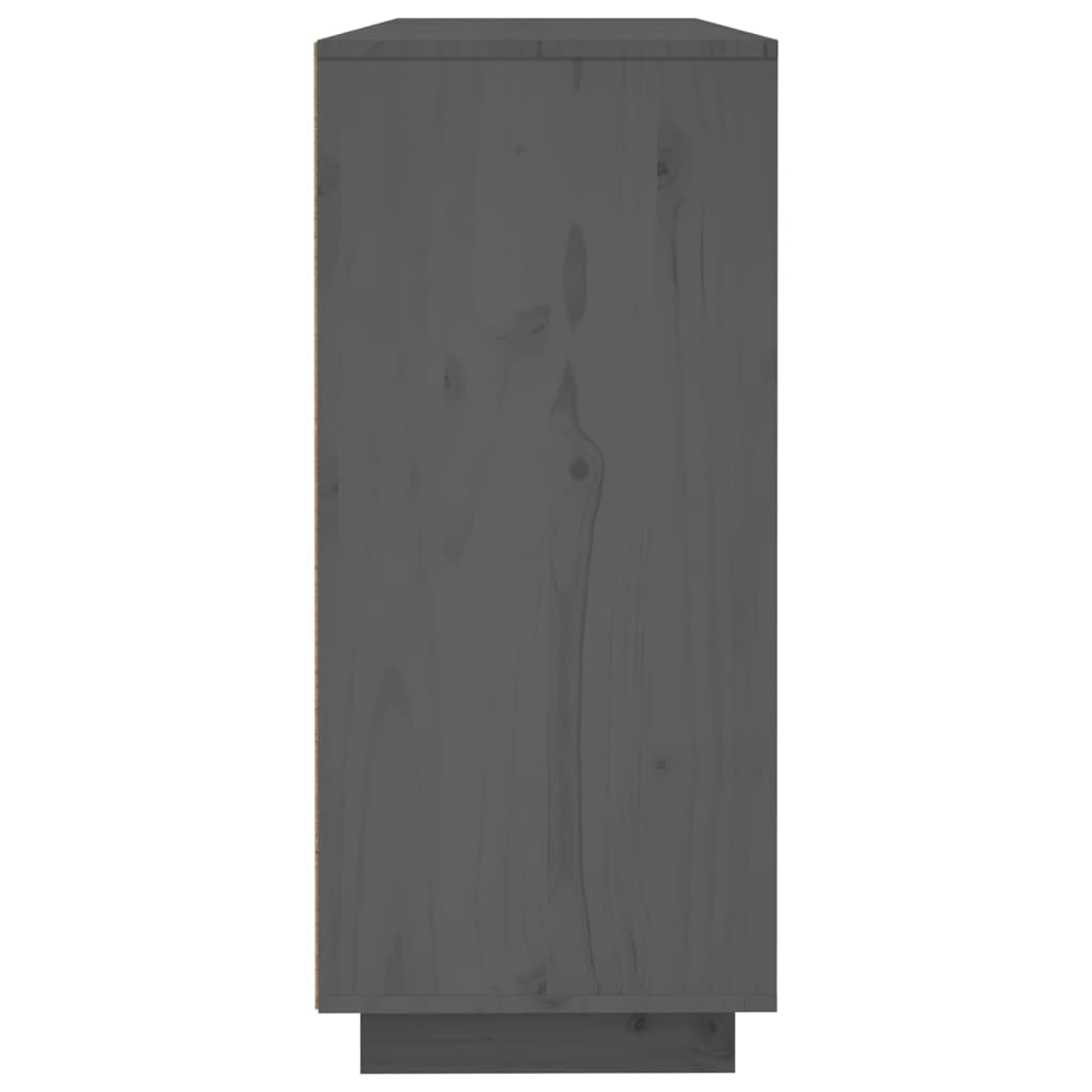 vidaXL Szafka, szara, 120x35x80 cm, lite drewno sosnowe