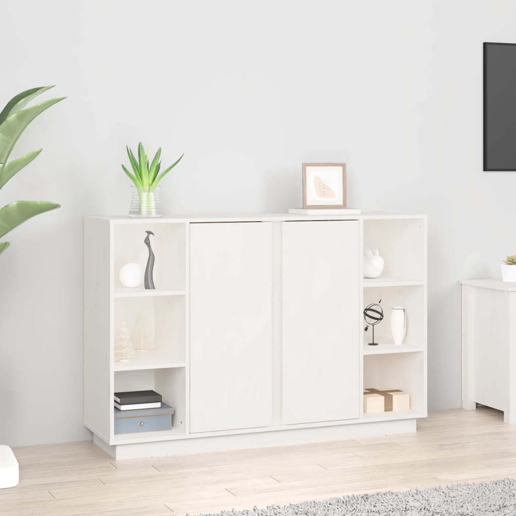 vidaXL Szafka, biała, 120x35x80 cm, lite drewno sosnowe
