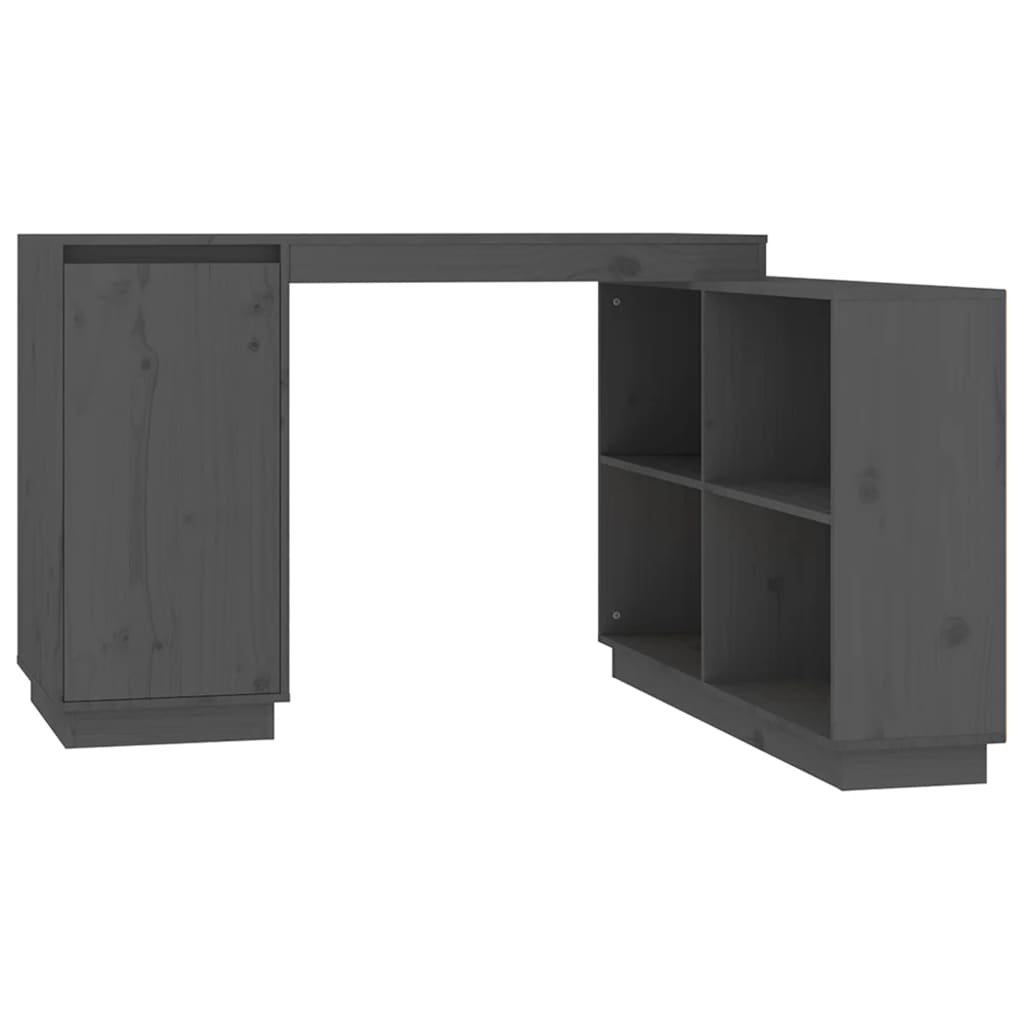 vidaXL Biurko, szare, 110x50x75 cm, lite drewno sosnowe