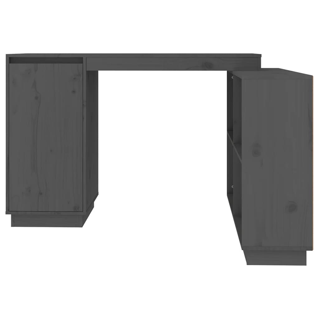 vidaXL Biurko, szare, 110x50x75 cm, lite drewno sosnowe