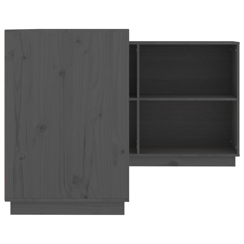 vidaXL Biurko, szare, 110x50x75 cm, lite drewno sosnowe