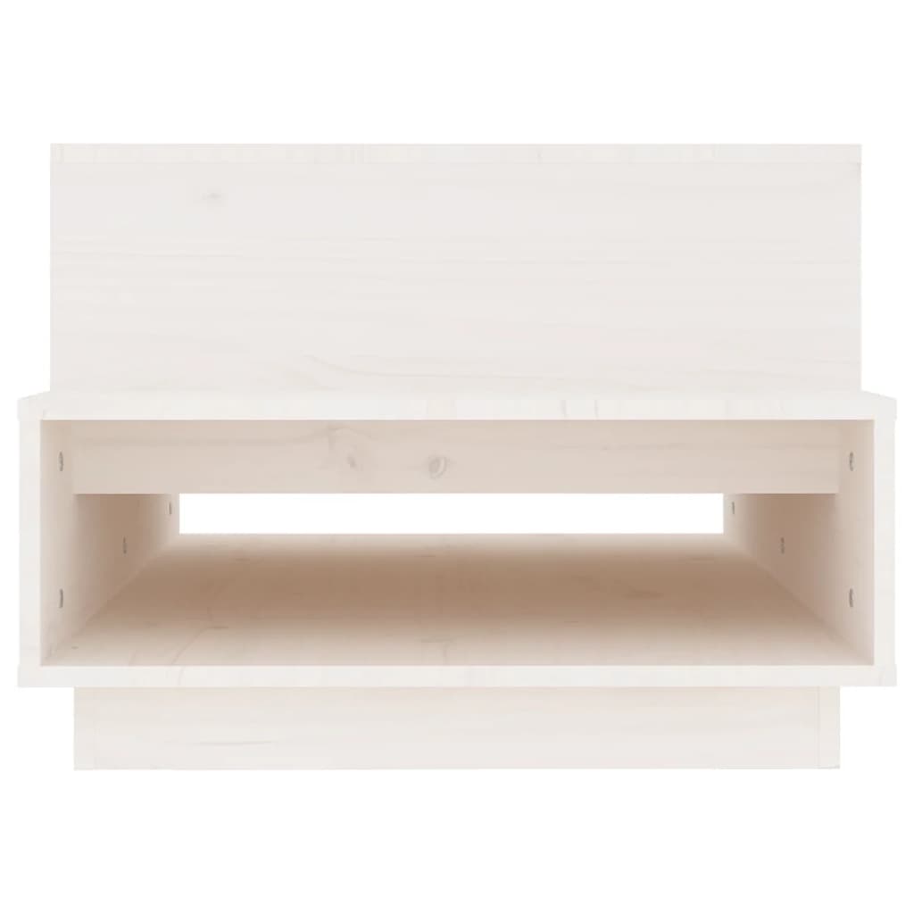 vidaXL Stolik kawowy, biały, 80x55x40,5 cm, lite drewno sosnowe