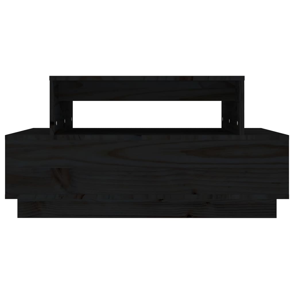 vidaXL Stolik kawowy, czarny, 80x55x40,5 cm, lite drewno sosnowe