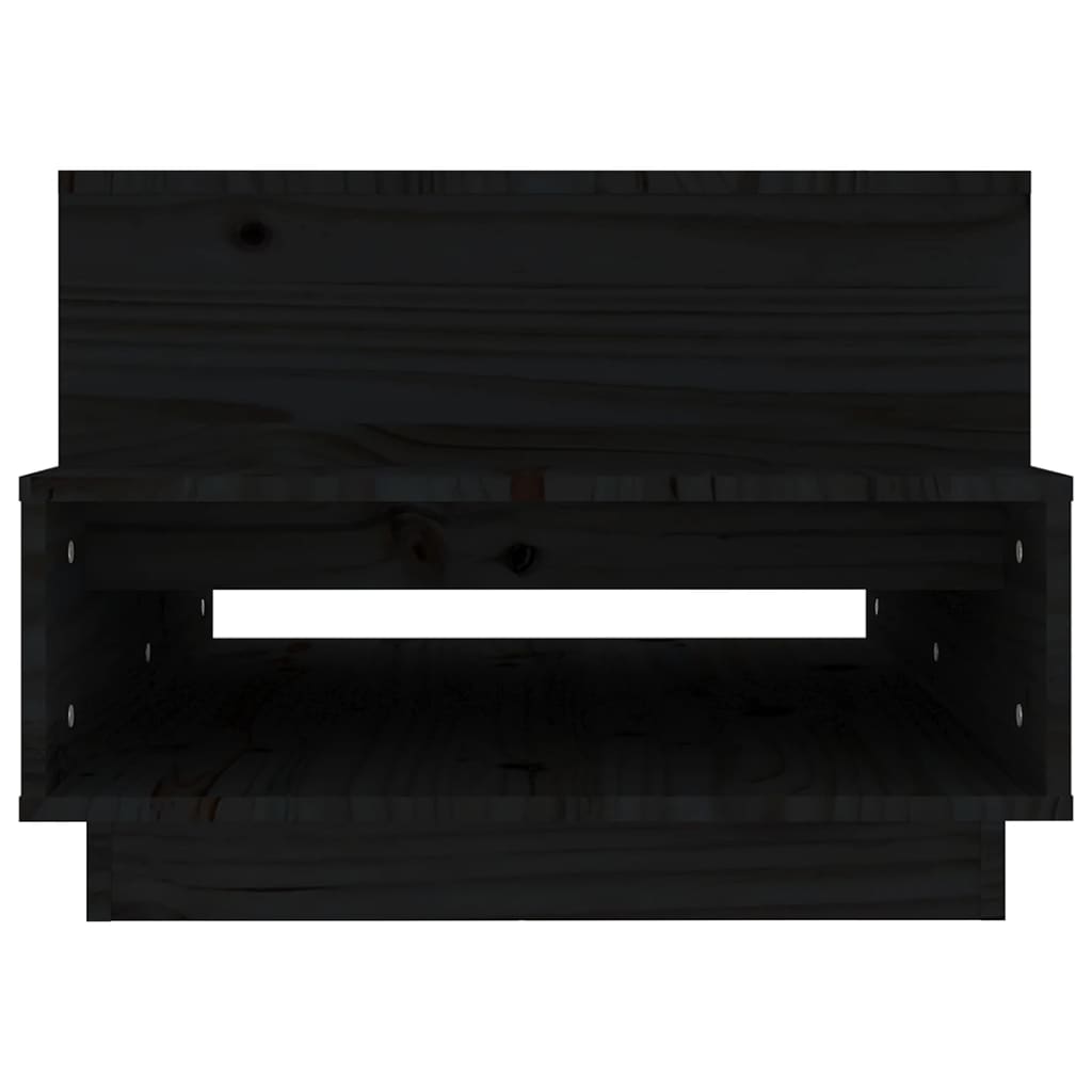vidaXL Stolik kawowy, czarny, 80x55x40,5 cm, lite drewno sosnowe