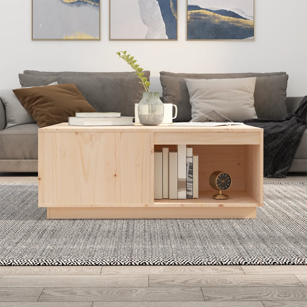 vidaXL Stolik kawowy, 100x101x40,5 cm, lite drewno sosnowe
