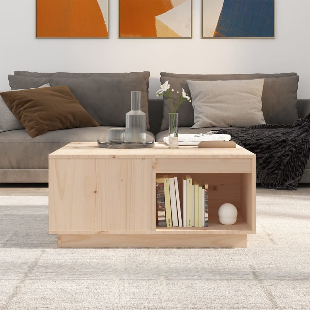 vidaXL Stolik kawowy, 80x81x36,5 cm, lite drewno sosnowe
