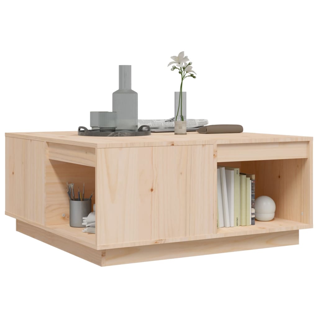 vidaXL Stolik kawowy, 80x81x36,5 cm, lite drewno sosnowe