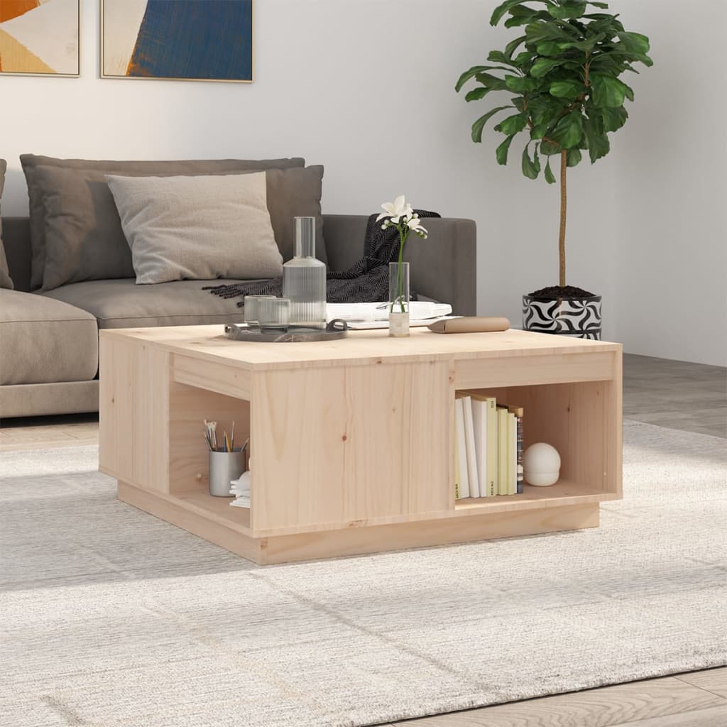 vidaXL Stolik kawowy, 80x81x36,5 cm, lite drewno sosnowe