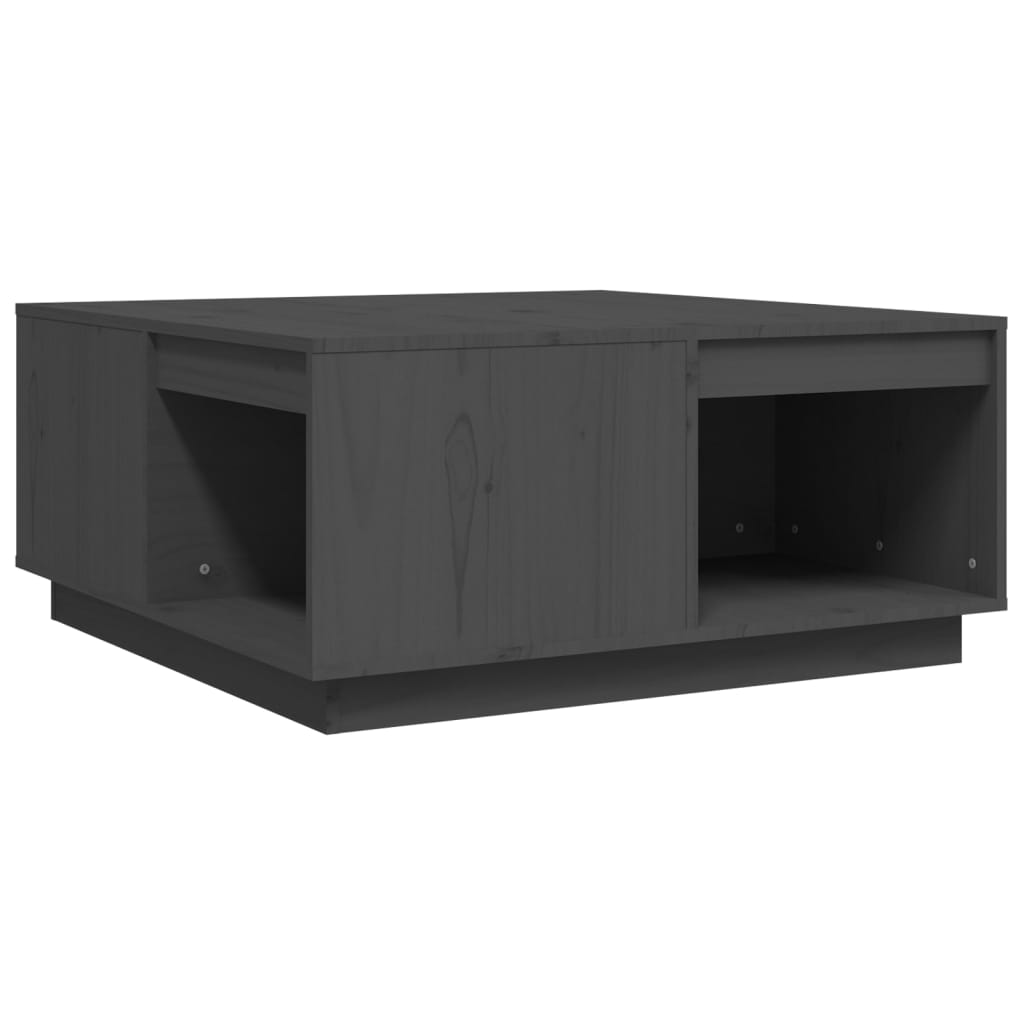 vidaXL Stolik kawowy, szary, 80x81x36,5 cm, lite drewno sosnowe