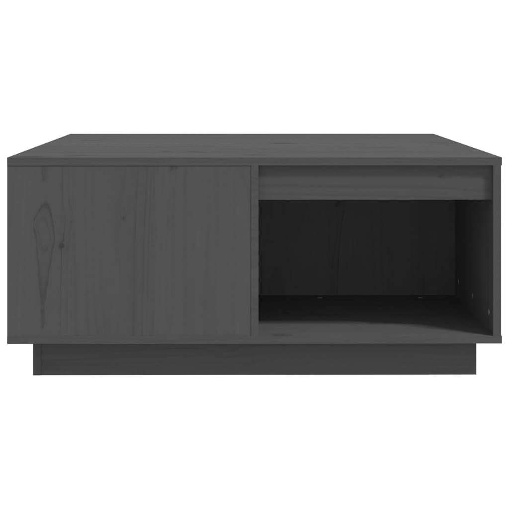 vidaXL Stolik kawowy, szary, 80x81x36,5 cm, lite drewno sosnowe