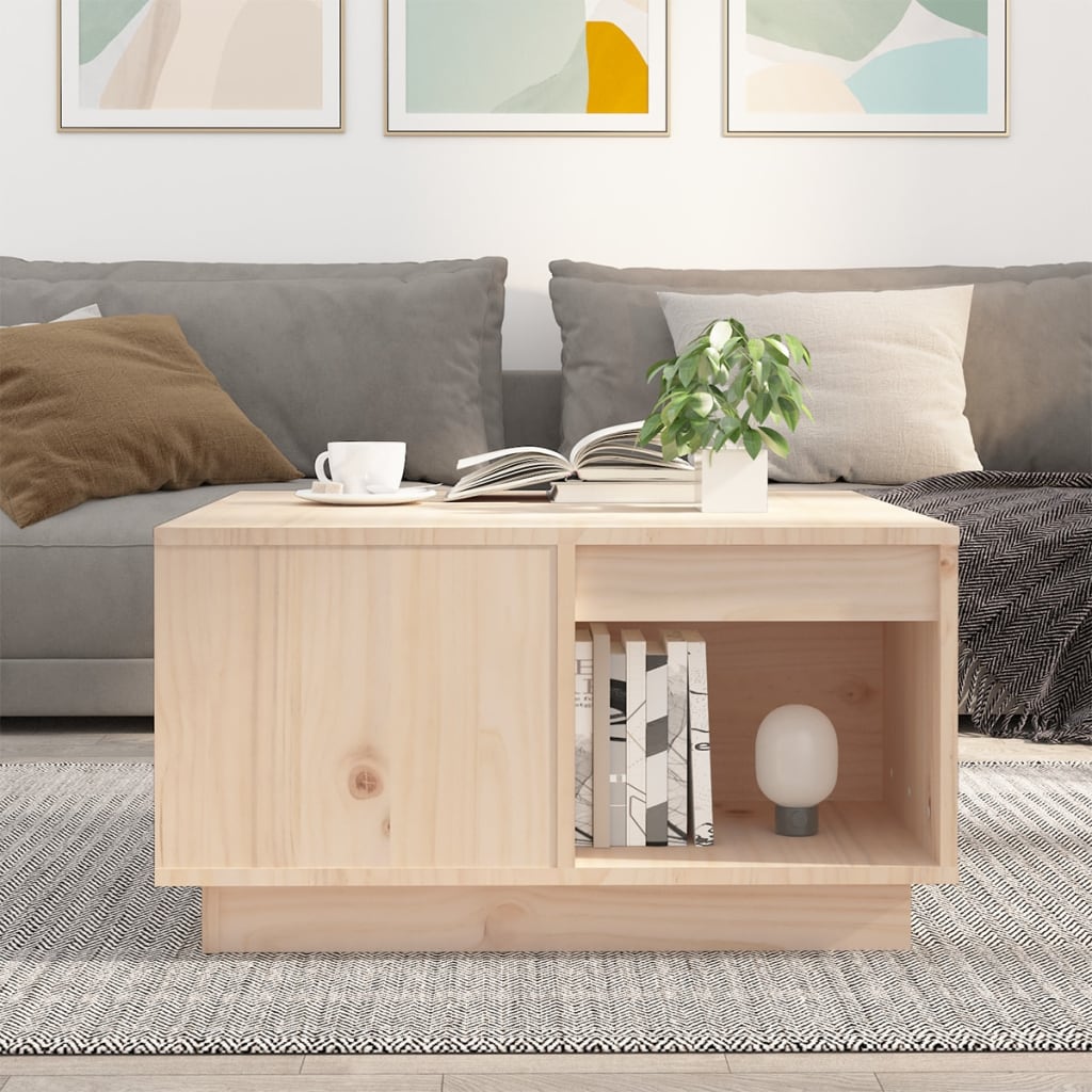 vidaXL Stolik kawowy, 60x61x32,5 cm, lite drewno sosnowe