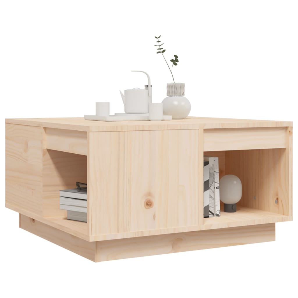 vidaXL Stolik kawowy, 60x61x32,5 cm, lite drewno sosnowe