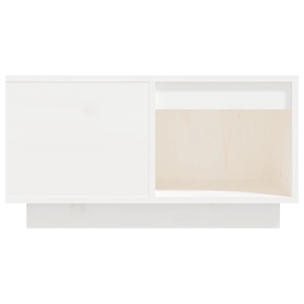 vidaXL Stolik kawowy, biały, 60x61x32,5 cm, lite drewno sosnowe