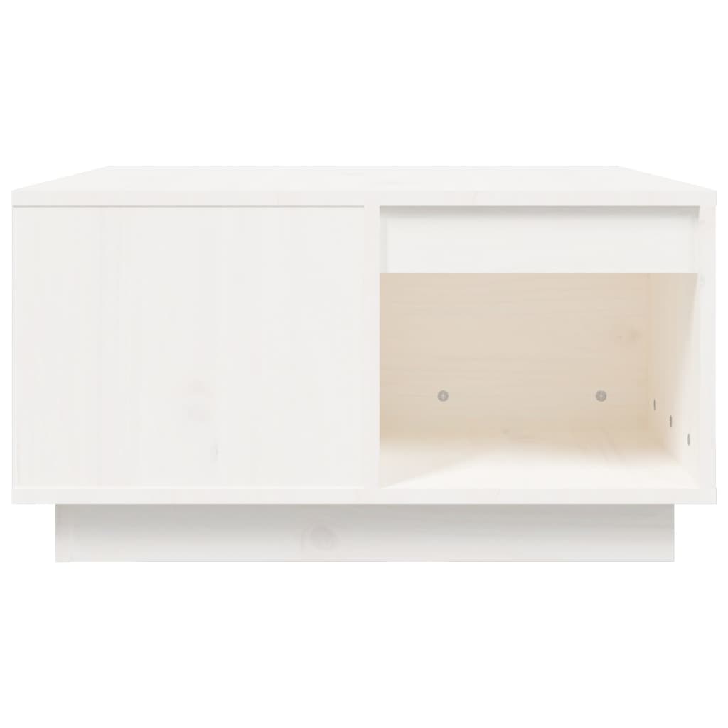 vidaXL Stolik kawowy, biały, 60x61x32,5 cm, lite drewno sosnowe