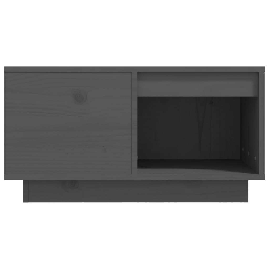 vidaXL Stolik kawowy, szary, 60x61x32,5 cm, lite drewno sosnowe