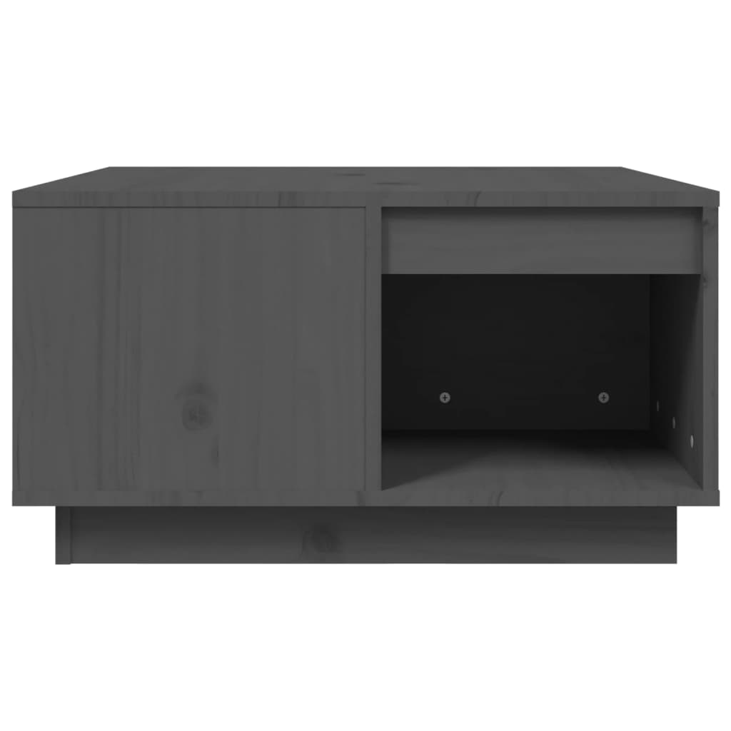 vidaXL Stolik kawowy, szary, 60x61x32,5 cm, lite drewno sosnowe