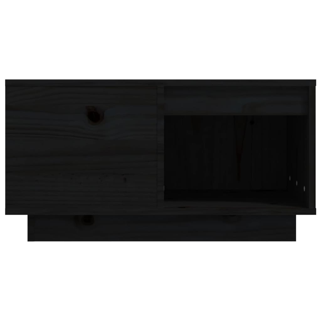 vidaXL Stolik kawowy, czarny, 60x61x32,5 cm, lite drewno sosnowe
