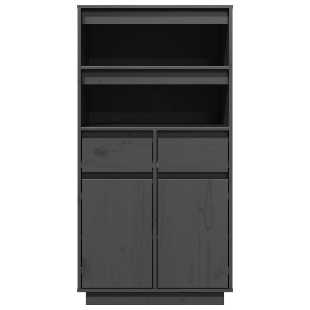 vidaXL Szafka, szara, 60x40x116,5 cm, lite drewno sosnowe