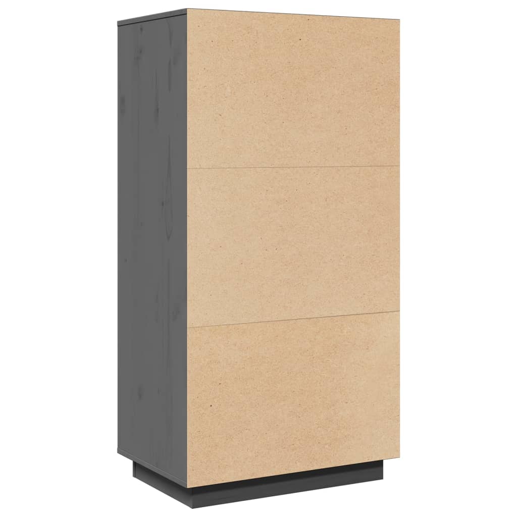 vidaXL Szafka, szara, 60x40x116,5 cm, lite drewno sosnowe