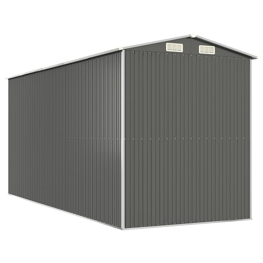 vidaXL Szopa ogrodowa, jasnoszara, 192x440x223cm, stal galwanizowana