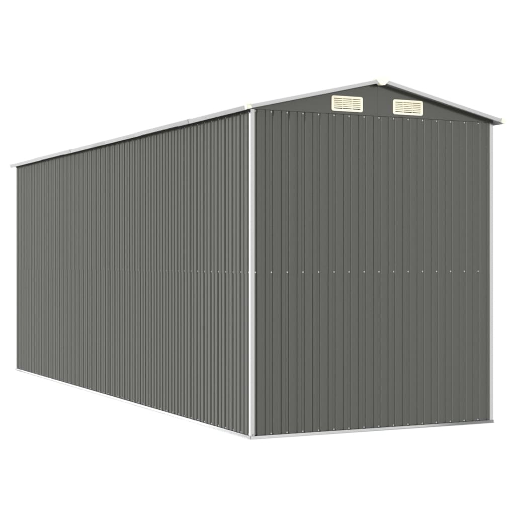 vidaXL Szopa ogrodowa, jasnoszara, 192x523x223 cm, stal galwanizowana