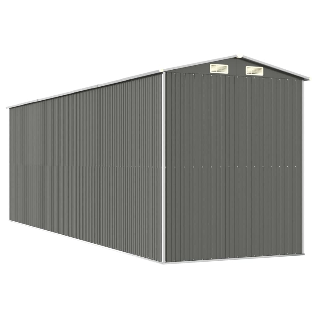 vidaXL Szopa ogrodowa, jasnoszara, 192x606x223 cm, stal galwanizowana