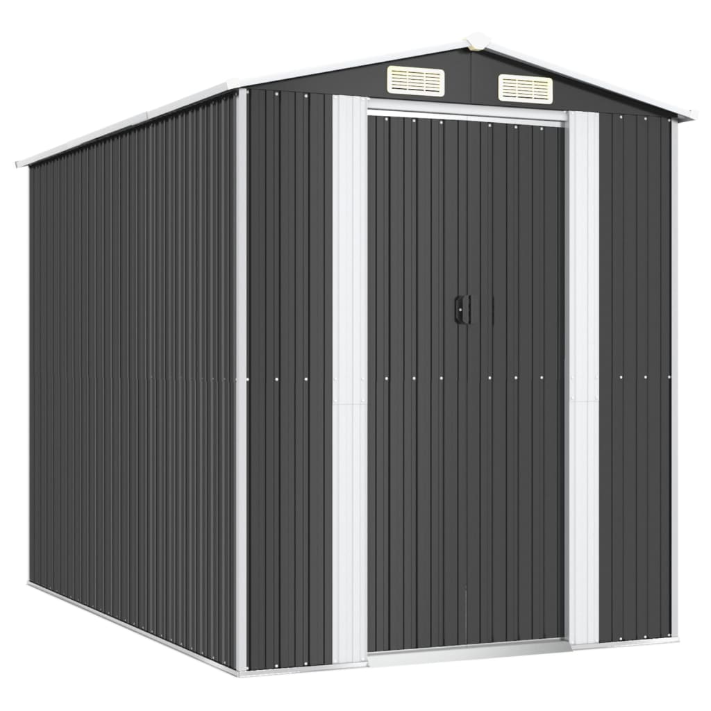 vidaXL Szopa ogrodowa, antracytowa, 192x274x223 cm, stal galwanizowana