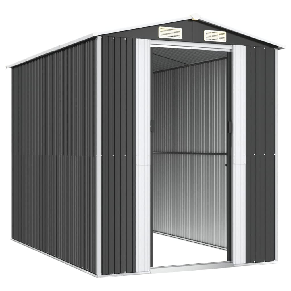 vidaXL Szopa ogrodowa, antracytowa, 192x274x223 cm, stal galwanizowana