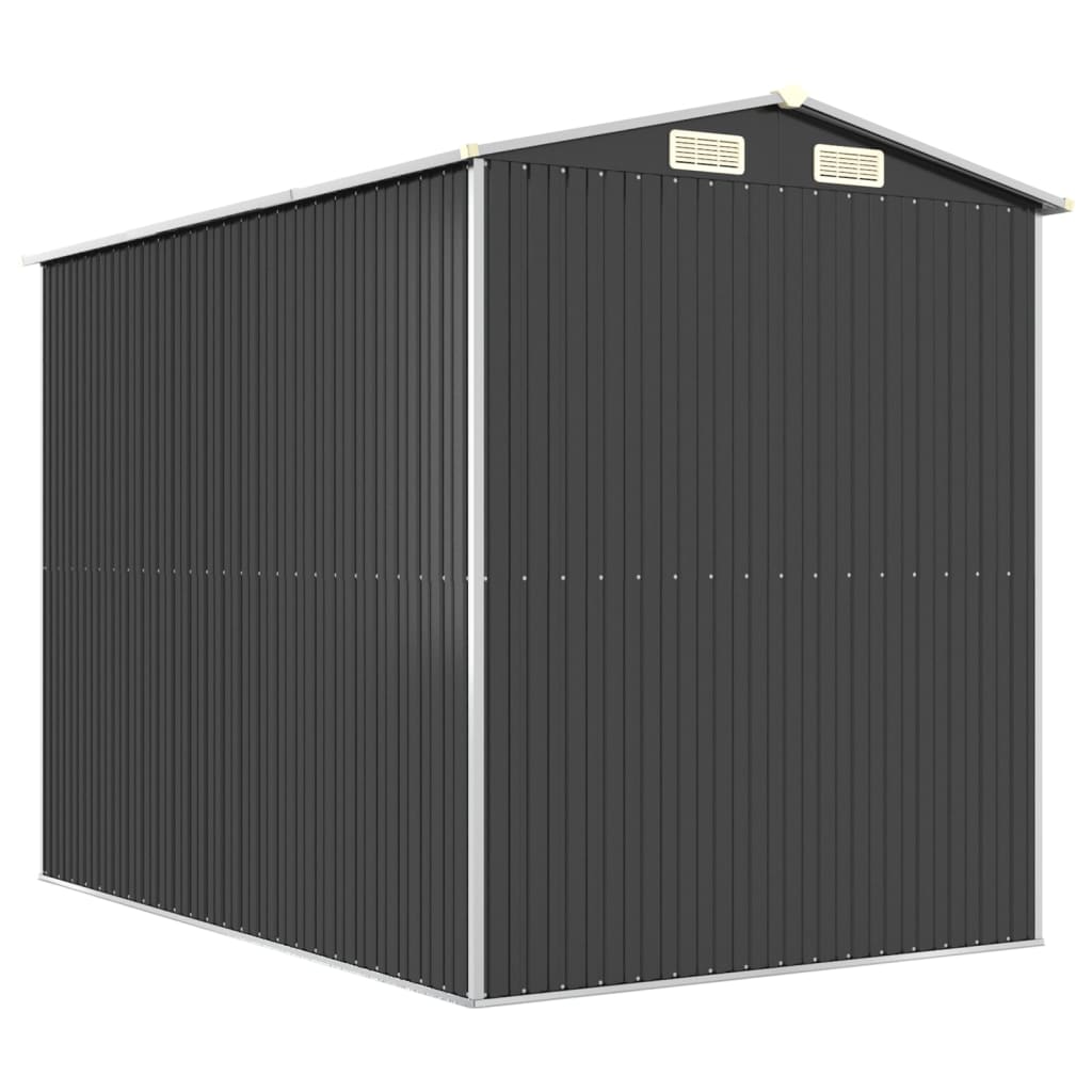 vidaXL Szopa ogrodowa, antracytowa, 192x274x223 cm, stal galwanizowana