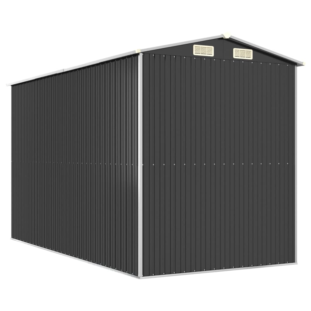 vidaXL Szopa ogrodowa, antracytowa, 192x357x223cm, stal galwanizowana
