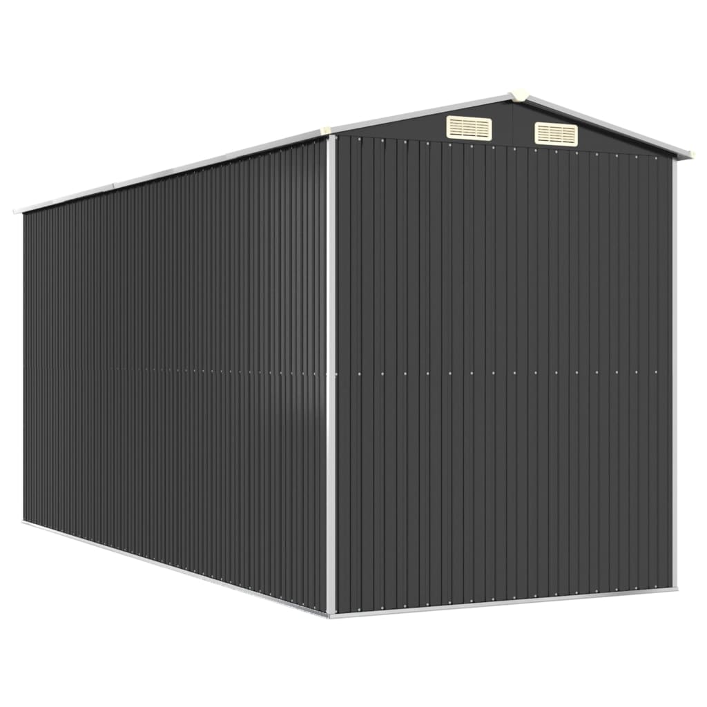 vidaXL Szopa ogrodowa, antracytowa, 192x440x223 cm, stal galwanizowana