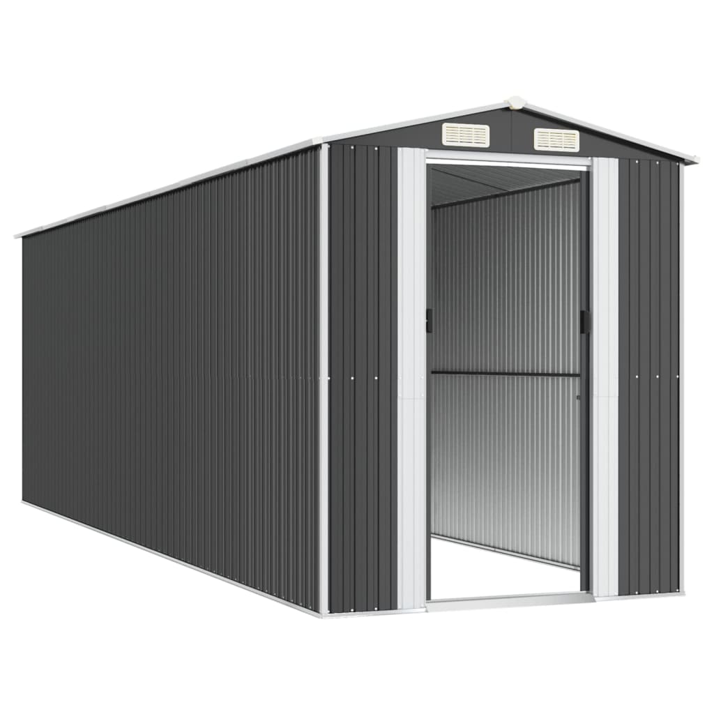 vidaXL Szopa ogrodowa, antracytowa, 192x606x223 cm, stal galwanizowana