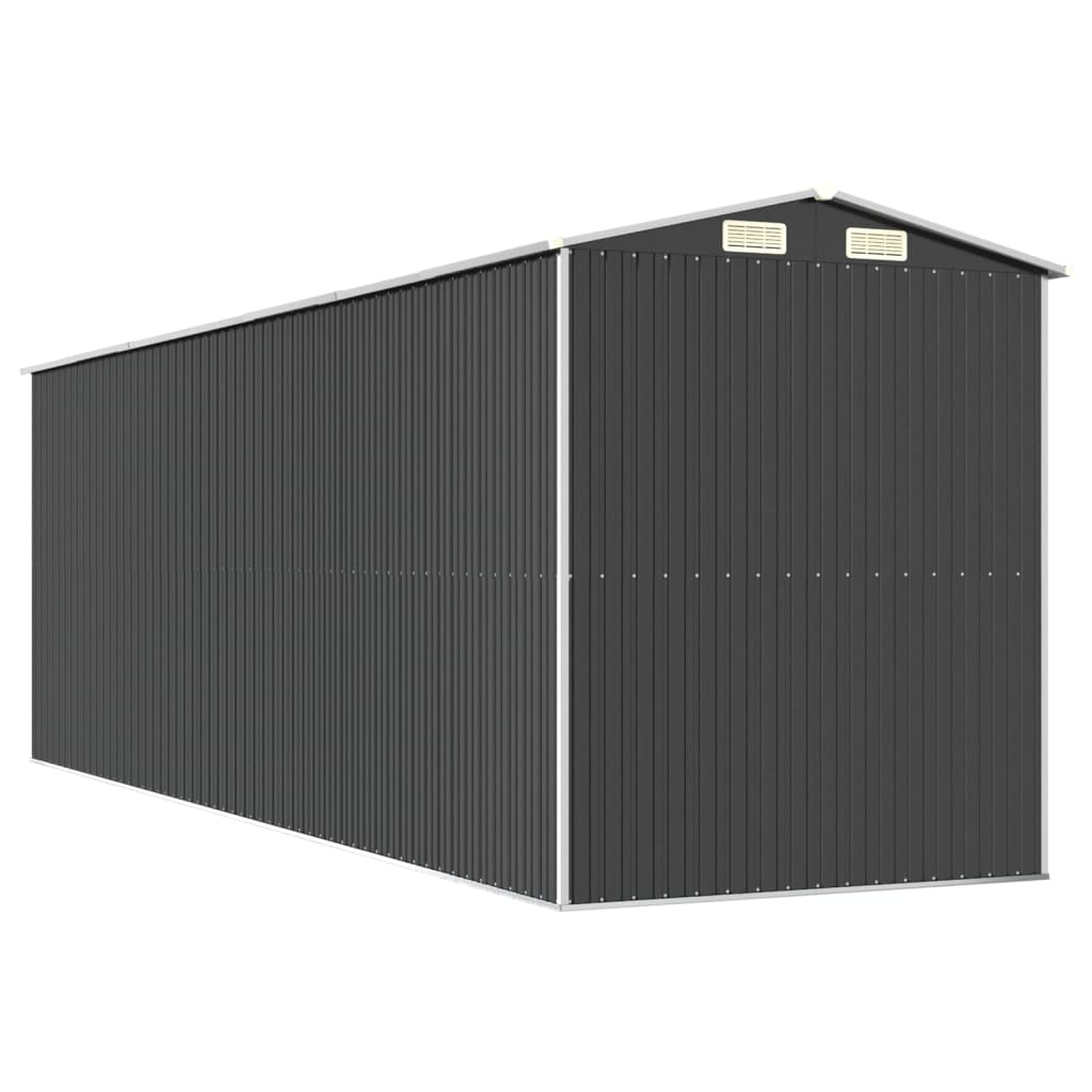 vidaXL Szopa ogrodowa, antracytowa, 192x606x223 cm, stal galwanizowana