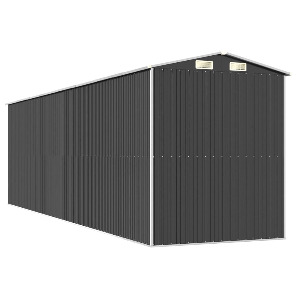 vidaXL Szopa ogrodowa, antracytowa, 192x689x223 cm, stal galwanizowana