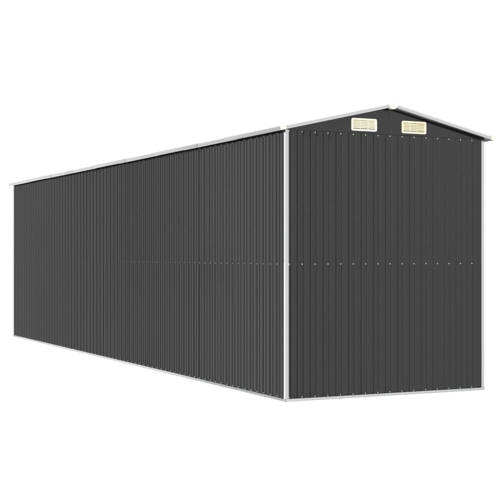 vidaXL Szopa ogrodowa, antracytowa, 192x772x223 cm, stal galwanizowana