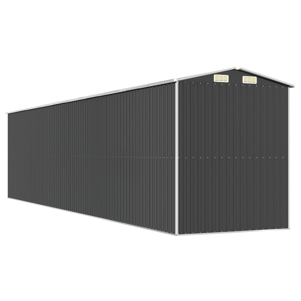 vidaXL Szopa ogrodowa, antracytowa, 192x855x223 cm, stal galwanizowana