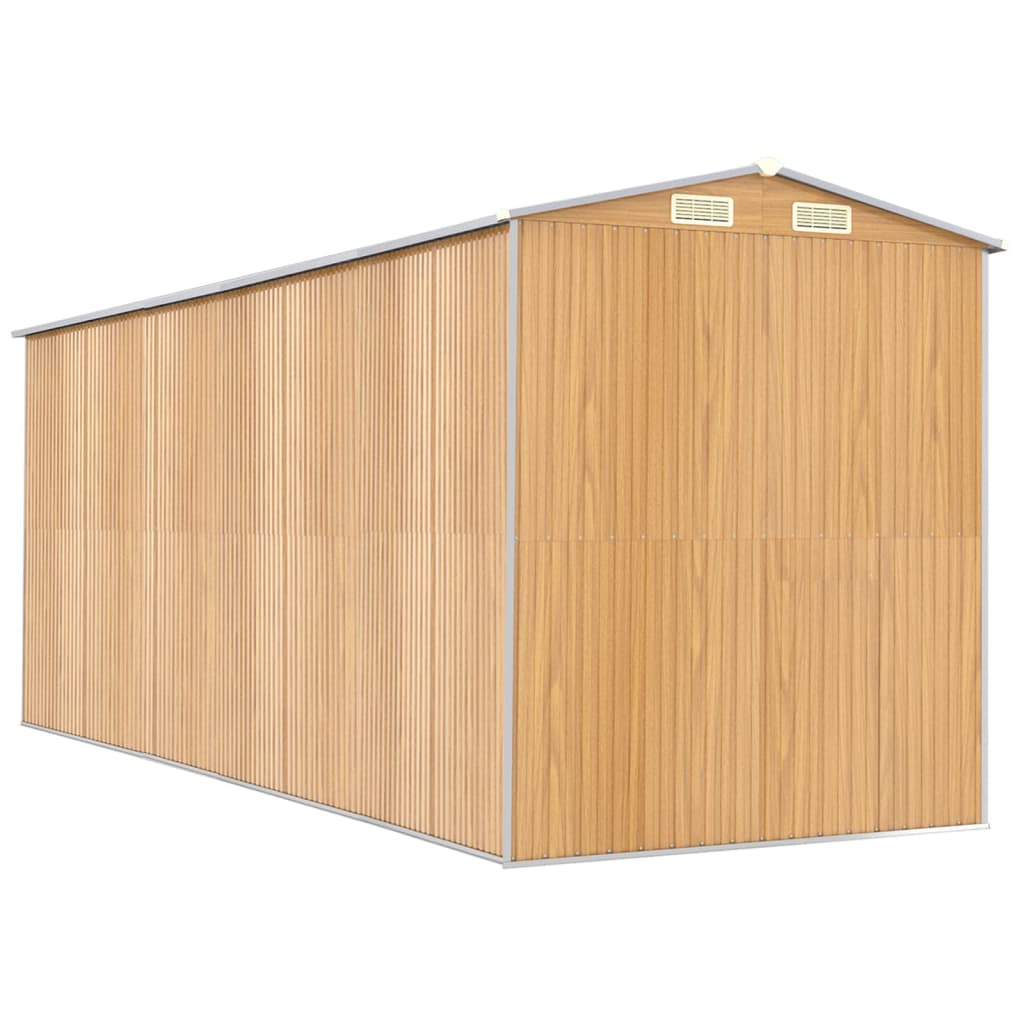 vidaXL Szopa ogrodowa, jasnobrązowa 192x523x223 cm, stal galwanizowana