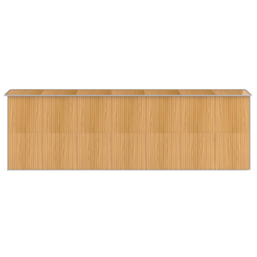 vidaXL Szopa ogrodowa, jasnobrązowa 192x606x223 cm, stal galwanizowana
