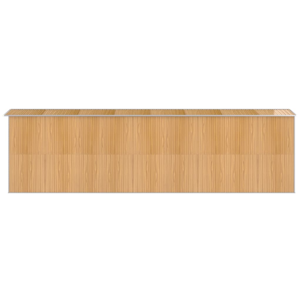 vidaXL Szopa ogrodowa, jasnobrązowa 192x689x223 cm, stal galwanizowana