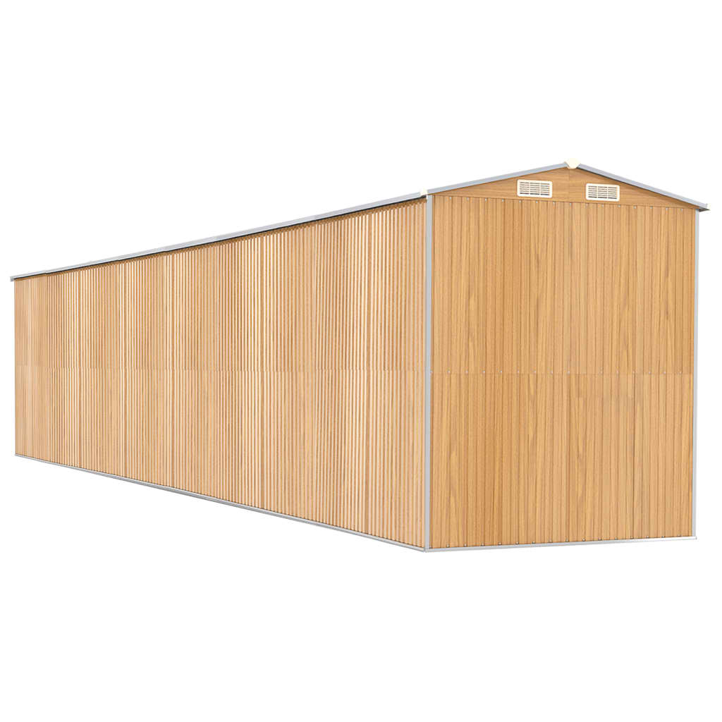 vidaXL Szopa ogrodowa, jasnobrązowa 192x1021x223cm, stal galwanizowana