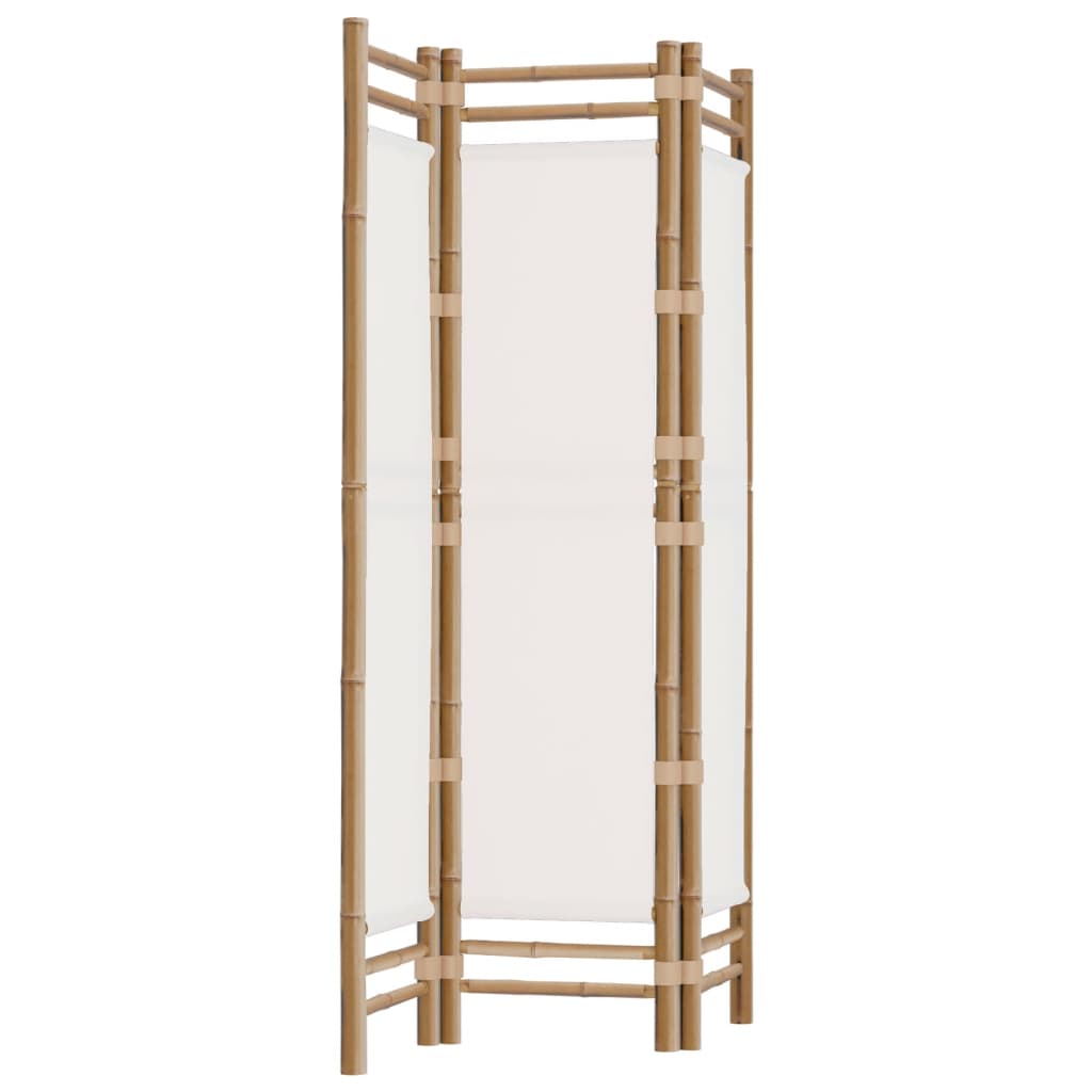 vidaXL Składany parawan 3-panelowy, 120 cm, bambus i płótno